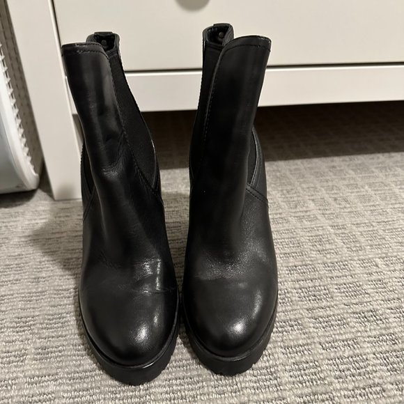 Michaels Kors Leather Wedge Boots - Picture 2 of 2